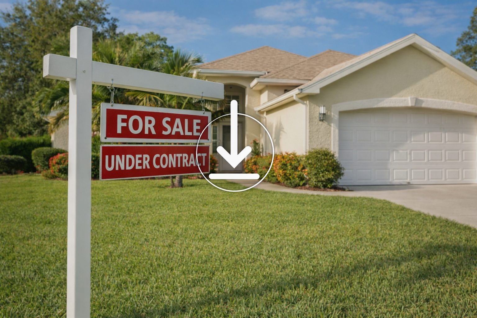 For sale sign with under contract banner in front of Citrus County home showing home selling timeline