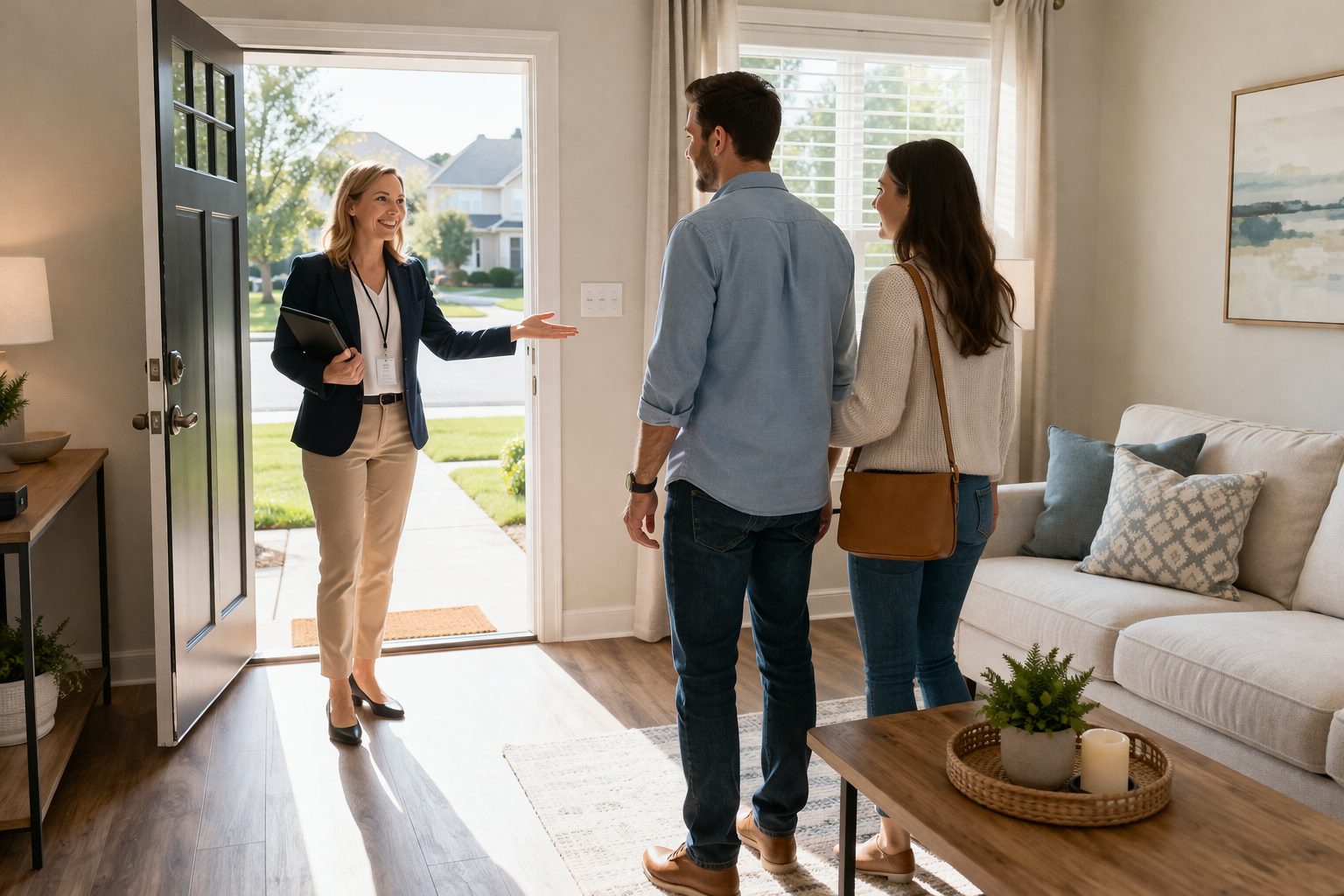 Realtor showing a home in Citrus County to buyers during a home showing