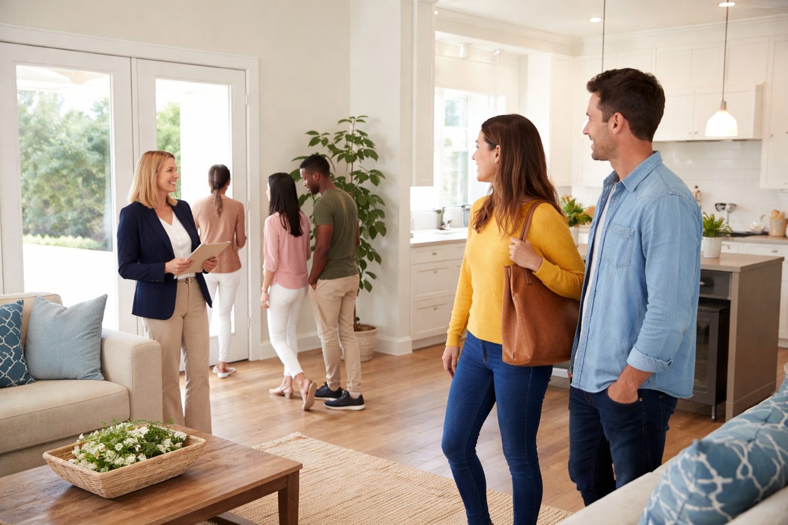 Open house in Citrus County with buyers touring a home and real estate agent present