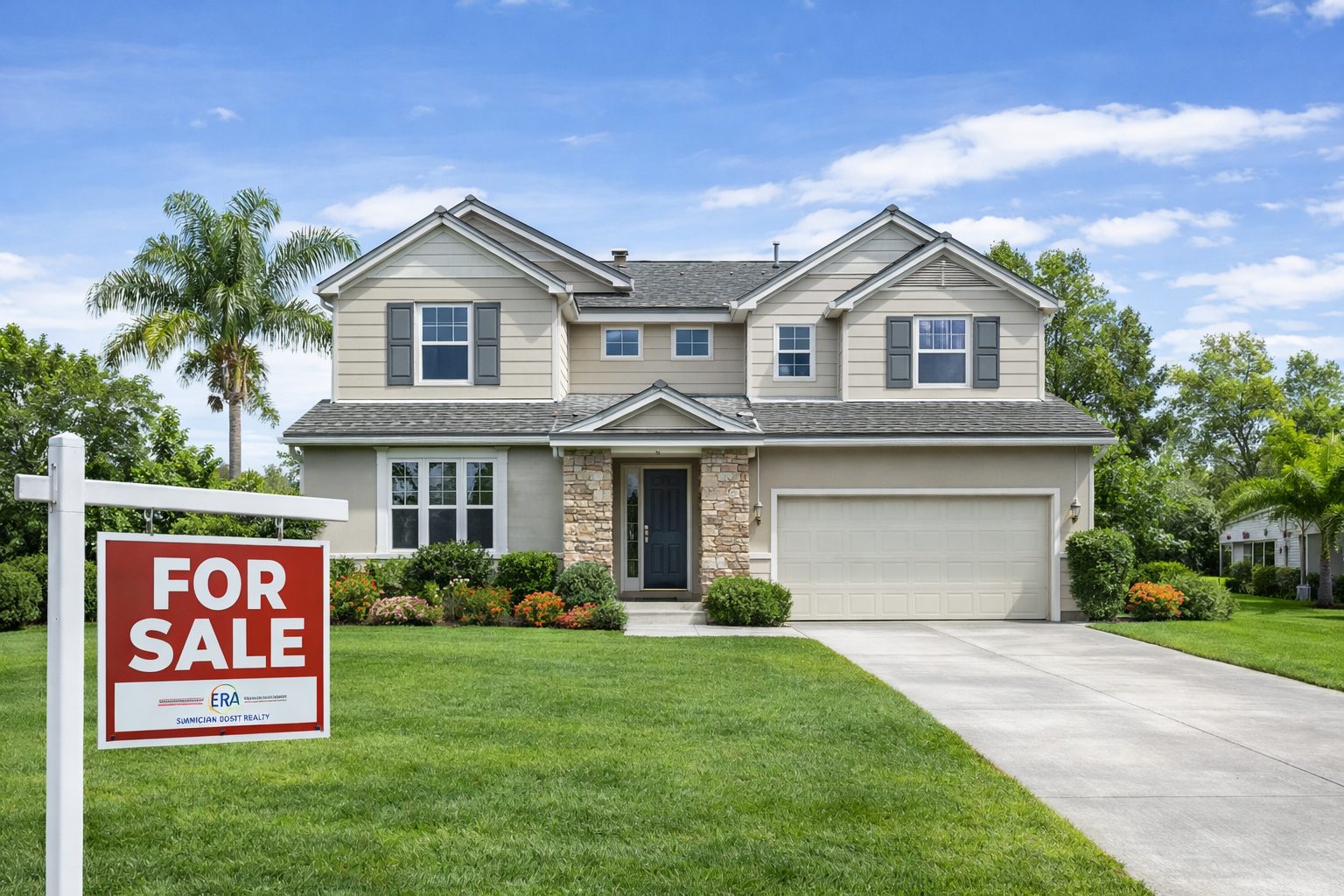 home for sale in Citrus County Florida with palm trees